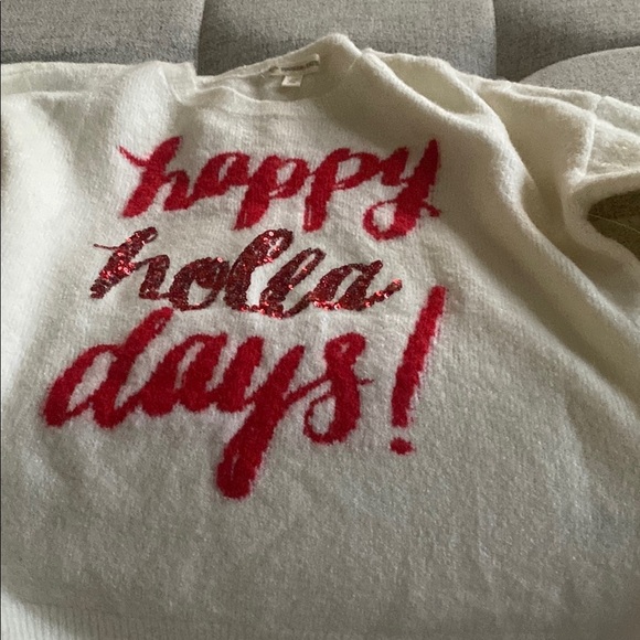 Happy Holla Days” Sequin Holiday Sweater | Women’s L - Picture 3 of 14